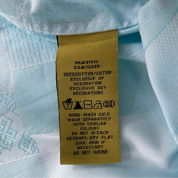 Robert Graham Long Sleeve Button Down Blue Dress Shirt Size L - Picture 12 of 12